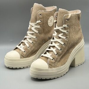 Converse Chuck 70 De Luxe Heel Hi Mens 10 Womens 12 Platform Boots Long Hair Fur